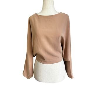 Windsor Pinkish Brown Open Back Tie Bow Blouse Women's Size Medium | 36-34